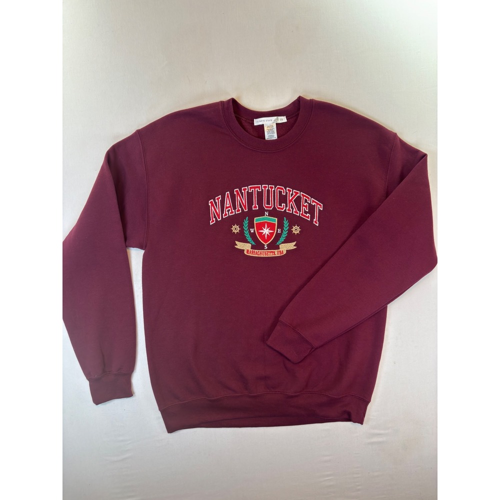 Altar'd State Nantucket Massachusetts Sweatshirt Burgundy Maroon XS/S H5269TK